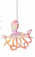 5" Pink Sparkle Octopus Ornament