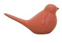 4" Coral Polyresin Bird