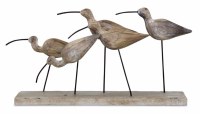 7" Five Shorebirds On Plank