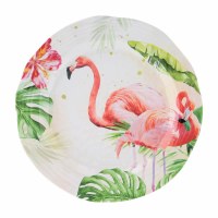 11" Round Flamingo Melamine Plate