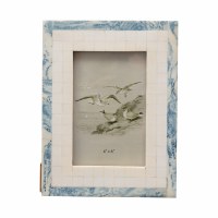 4" x 6" Blue and Ivory Marbled Polyresin Photo Frame