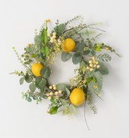 6.5" Opening Faux Herb and Lemon Candle Ring