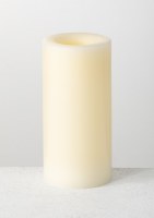 6" Ivory LED Outdoor Wax Pillar Candle