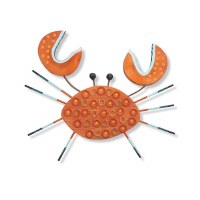 15" Orange Driftwood Crab Plaque