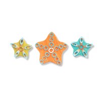 Set of Three Multicolor Starfish Plaques