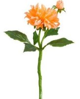 14" Faux Coral Dahlia Spray