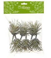 Bag of 6 Faux Mini Gray Flocked Tillandsia Succulents