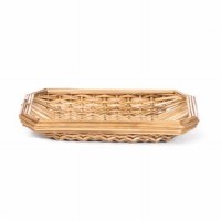 7" x 11" Square Natural Woven Wheat Straw Tray