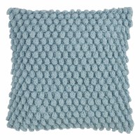 20" Square Aqua Crochet Pom Pom Pillow