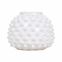 8" White Ceramic Dotted Pot