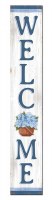 47" Vertical Blue Hydrangea Wood Welcome Sign