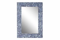 36"H x 26"W Blue Mosaic Bone Wall Mirror