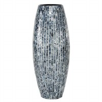 19" Blue Mother of Pearl Mosaic Vase