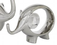 7" Silver Open Elephant Ceramic Figurine