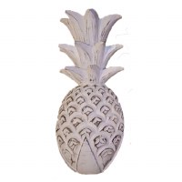 16" Whitewash Pineapple Wall Plaque