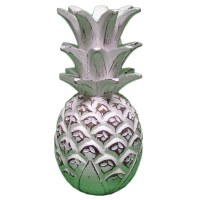 9" Whitewash Pineapple Wood Decor