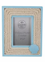 4" x 6" Blue Scallop Rope Trimmed Picture Frame