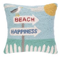 16" Square Beach Happiness Seagull Pillow