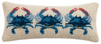 8" x 20" Blue Crab Trio Pillow