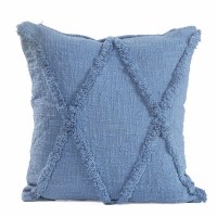 18" Square Denim Blue "X" Pillow