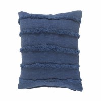 20" Square Deep Blue Raised Stripe Pillow