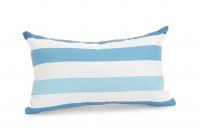 12" x 20" White and Light Blue Striped Pillow