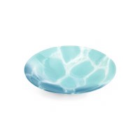 16" Round Turquoise and Blue Glass Watermark Bowl