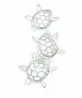 12" Gray Triple Turtle Openwork Coastal Metal Wall Art Plaque