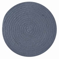 15" Round Marine Blue Essex Placemat