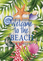 12" x 18" Mini Welcome to the Beach Sea Life Garden Flag