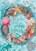 28" x 40" Aqua Life at Ease Shell Wreath Flag