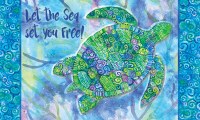 18" x 30" Blue Green Turtle Doormat