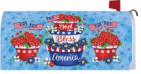 7" x 17" Red, White & Blue God Bless America Planters Mailbox Cover