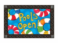 18" x 30" Multicolor Pools Open! Doormat