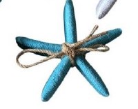 Set of 3 5" Blue Polyresin Starfish