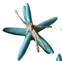 Set of 3 5" Mint Polyresin Starfish