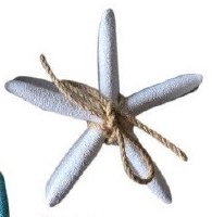 Set of 3 5" White Polyresin Starfish