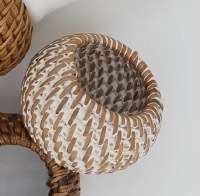 2" Round Whitewashed Woven Rattan Napkin Ring