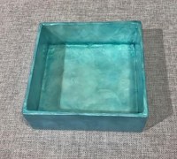 7" Square Blue Capiz Lunch Napkin Holder