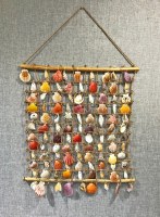 18" x 22" Multicolor Shell and Abaca Rope Grid Wall Hanging