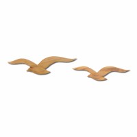 Set of 2 17" and 14" Teak Seabirds Wall Plaque MM007