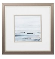 11" Square Cresting Wave in Silver Frame Under Glass