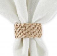 2" Round Natural Woven Cane Napkin Ring