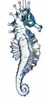 5" Blue and Clear Acrylic Seahorse Ornament