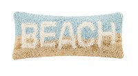 5" x 12" Multicolor Beach Hooked Pillow