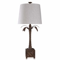 36" Brown Potted Palm Moulded Table Lamp