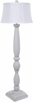 60" Distressed White Column Floor Lamp