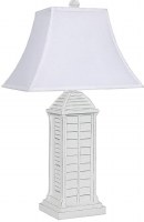 28" Distressed White Shutter Table Lamp