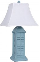 28" Distressed Blue Shutter Table Lamp