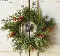 4.5" Opening Faux Red Berry and Pinecone Cedar Candle Ring